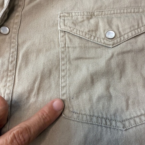 C.E. SCHMIDT Work Wear Shirt Men's Sz XL Beige Pearl Snap Western cotton - Picture 4 of 5